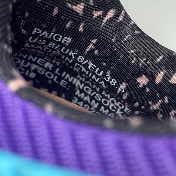 Fabletics colorful sneakers new blue purple green size 8 - Picture 7 of 12